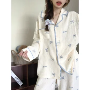 Set Đồ Ở Nhà Nữ Tay Dài Kiểu Hàn