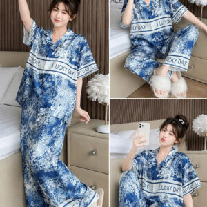 Pijama xanh lụa cao cấp